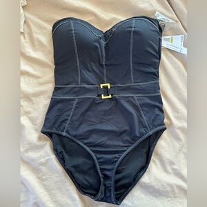 NWT Rod Beattie Womens Black Swimsuit MSRP $125 Removable Straps - Size 14
